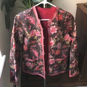 Boho Reversible Quilted Floral Tapestry Jacket